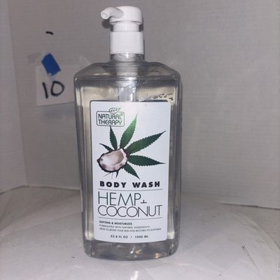 1 Bottle Natural Therapy 33.8 Oz Hemp & Coconut Soften & Moisturizes Body Wash