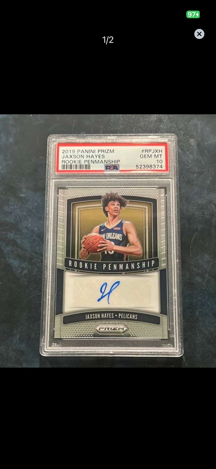 2019-20 Prizm Jaxson Hayes Rookie Penmanship Auto RC #RP-JXH Pelicans PSA 10