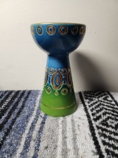 Bitossi Rosenthal Candleholder Vintage Blue Green Gold Pre-owned