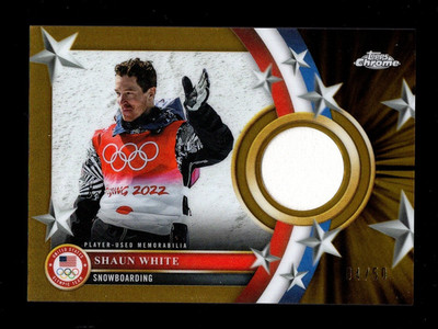 2026 TOPPS CHROME WINTER OLYMPICS GOLD SHAUN WHITE PLAYER USED PATCH 4/50