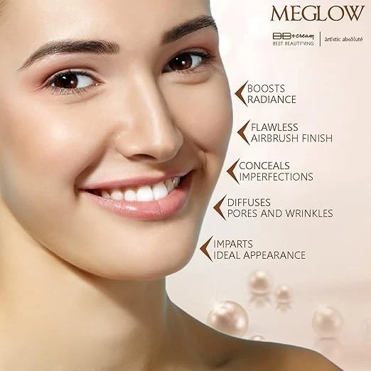 Meglow Best Beautifying BB+ Cream With SPF 15 (30g) + Rose Water Spray for... - Bild 3 von 4