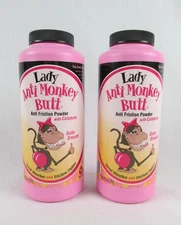 (2) Lady Anti Monkey Butt Powder 6oz Calamine Sweat Absorber Friction Fighting