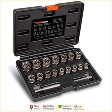 18-Piece Bolt Extractor Kit for Stripped Nuts and Screws with Storage Case