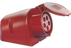 CEE Socket 32A-400V-5 Pin-Three Phase Wall Socket-Red IP44 Wall Socket