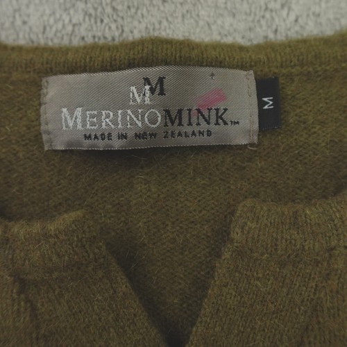MerinoMink Sweater Medium Olive Green Merino Wool Possum Fur - Picture 3 of 17