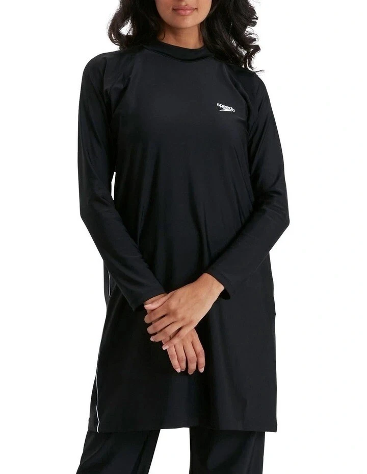 Speedo Black Longline Swim Cover Up Tunic UPF 40 UK 20 eBay