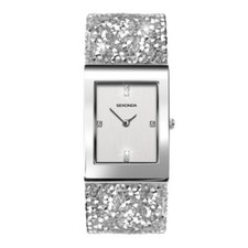 Image of Seksy by Sekonda Rocks Ladies Stone Set Leather Strap Watch