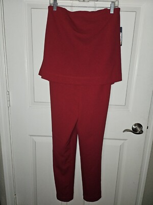 Rachel Roy Red Strapless  jumpsuit Size Small