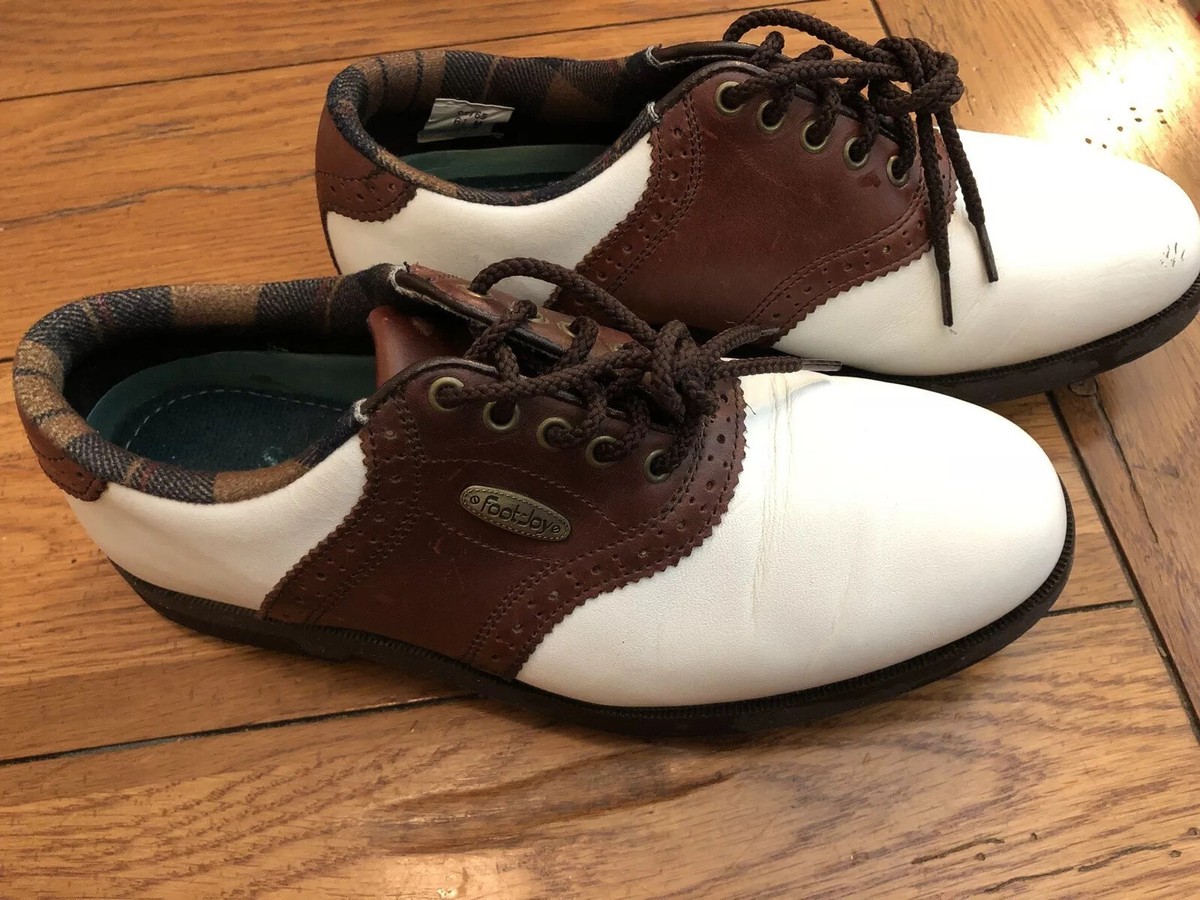FootJoy ゴルフシューズ FootJoy Sierra FOOTJOY Soft-Joy SIERRA Womens Brown/White Saddle Spikes Golf
