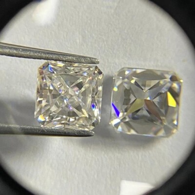 1 PCS White Asscher D Color VVS1 Loose Moissanite 1 ctw Pass Diamond Tester C301