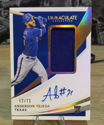  ANDERSON TEJEDA  2021 Immaculate RC #167 Rookie Patch Card Auto  12/71  GET-IT 
