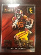 Drake London 2022 Panini Select Draft EN FUEGO #EN-DL USC TROJANS A-10