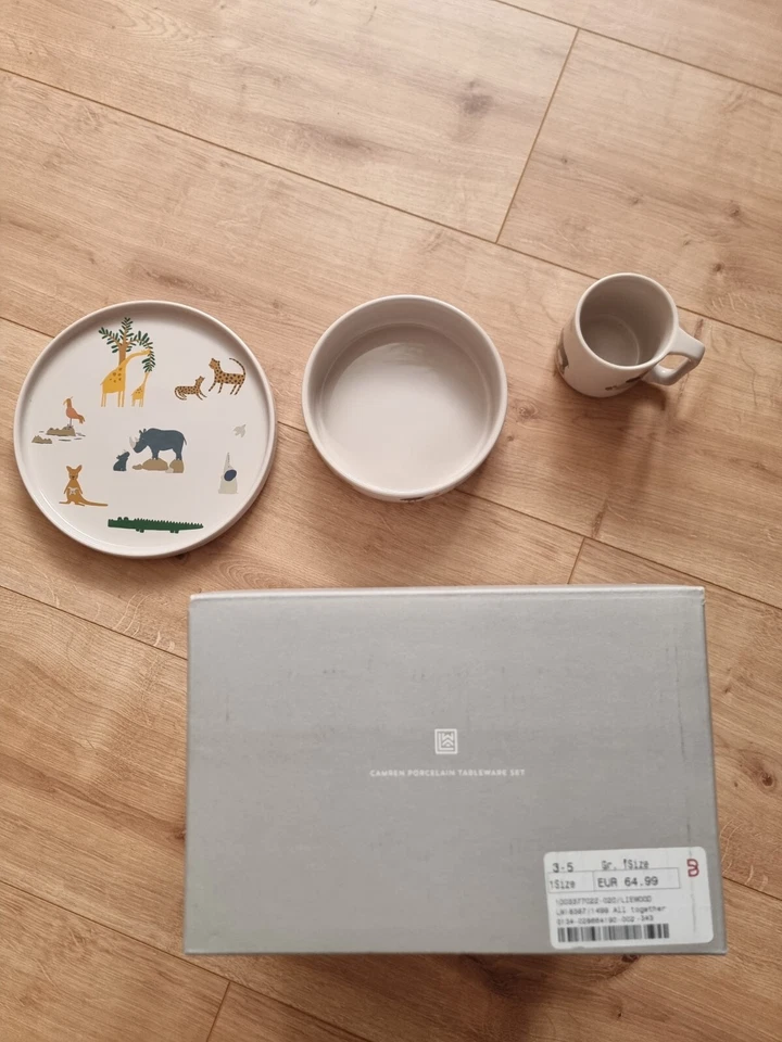 Liewood Kinder Camren Porzellan Set  3 tlg. Teller Schüssel Tasse - Bild 4 von 4