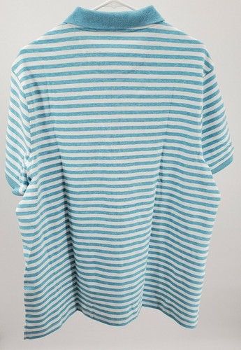 Club Room Aqua Splash Striped Interlock Polo Shirt Men's Size Extra Large - Picture 9 of 12