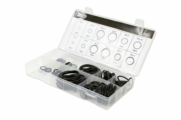 125 Piece O Ring Washer Plumbing Taps Workshop Rubber Seal Assortment Kit Box