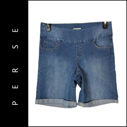 Per Se Women Star Print Flat Front Soft 