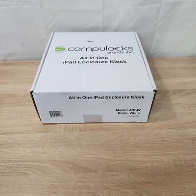 All in One iPad Case Enclosure Rotating Swiveling White Compulock Kiosk AIO-W