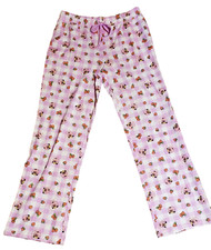 2025 Strawberry Shortcake Pink White Placement Print Pajama Lounge Pants Size M
