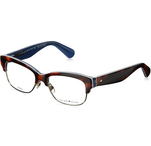 New Kate Spade Shantal 0QTR Havana Blue Eyeglasses 50-17-135 - 第 3/4 張圖片