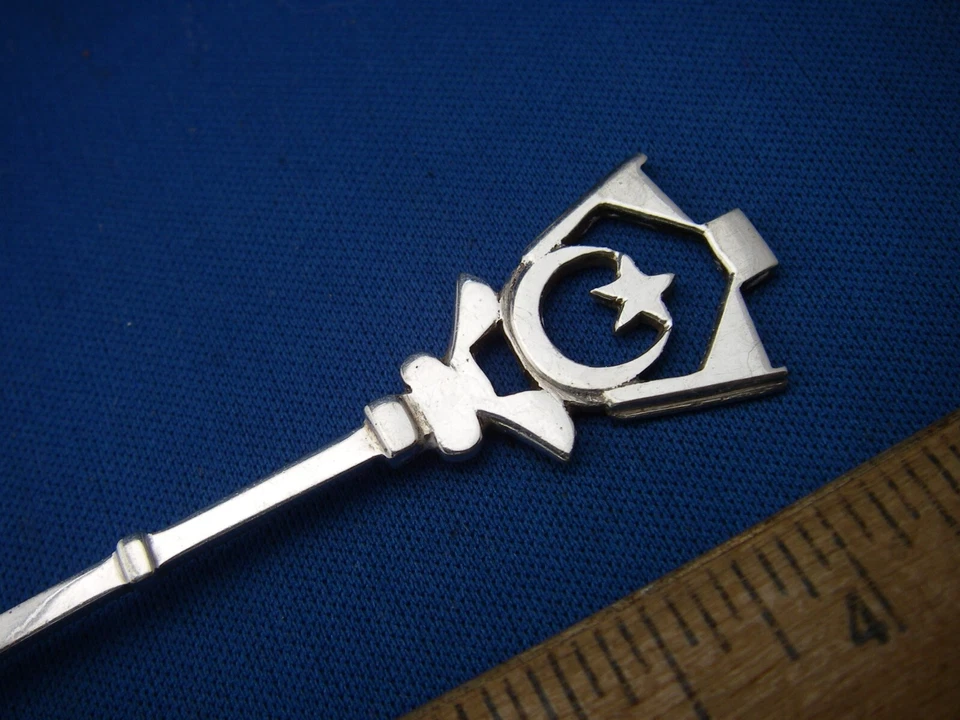 Boa colher de café prata islâmica - cabo estrela e crescente - marca prata - Imagem 2 de 4