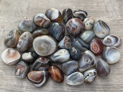 Grade A++ Botswana Agate Pebble, Botswana Agate Palm Stones, Wholesale Bulk  Lot