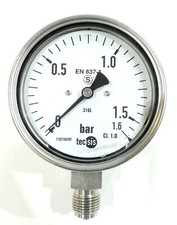Tecsis Pressure Gauge 0 - 1.6 Bar | &Oslash; 100mm | Cl.1.0 | G1/2" Vertical | EN 837-1