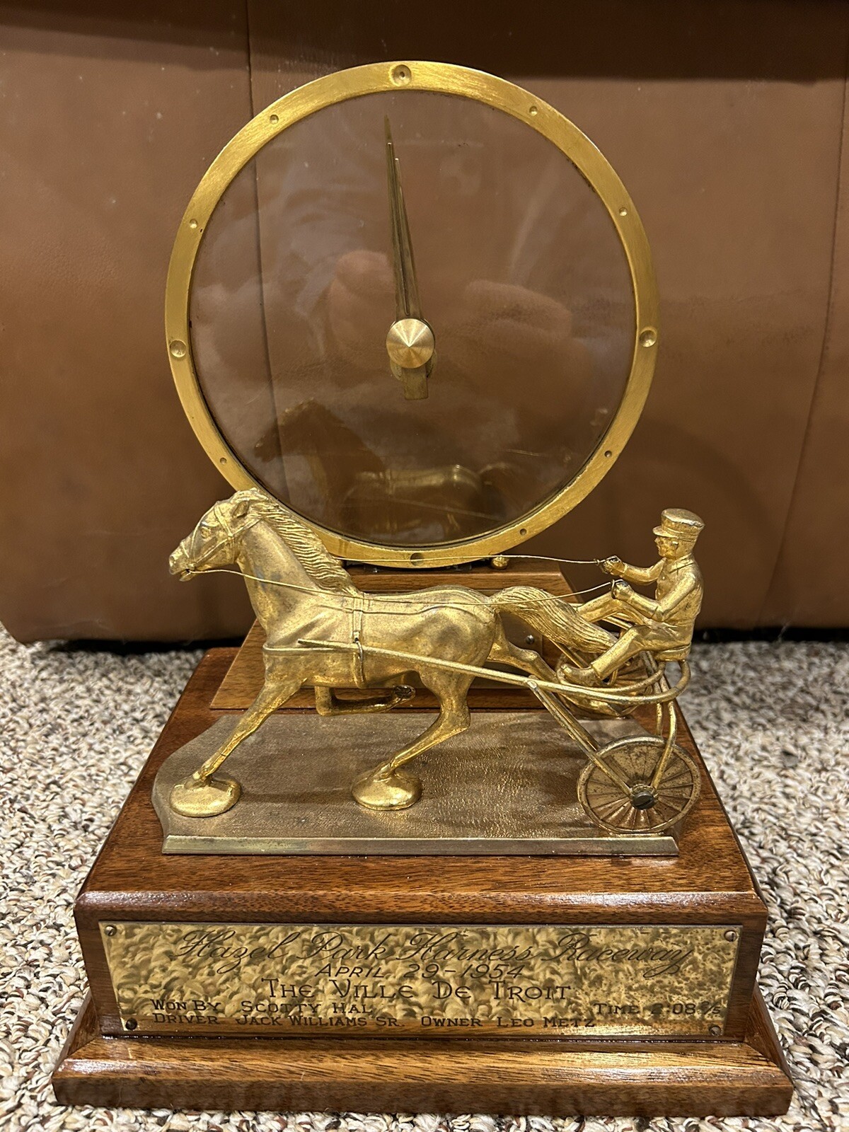 RARE 1954 HAZEL PARK RACEWAY Michigan Presentation Trophy WITH Mystery