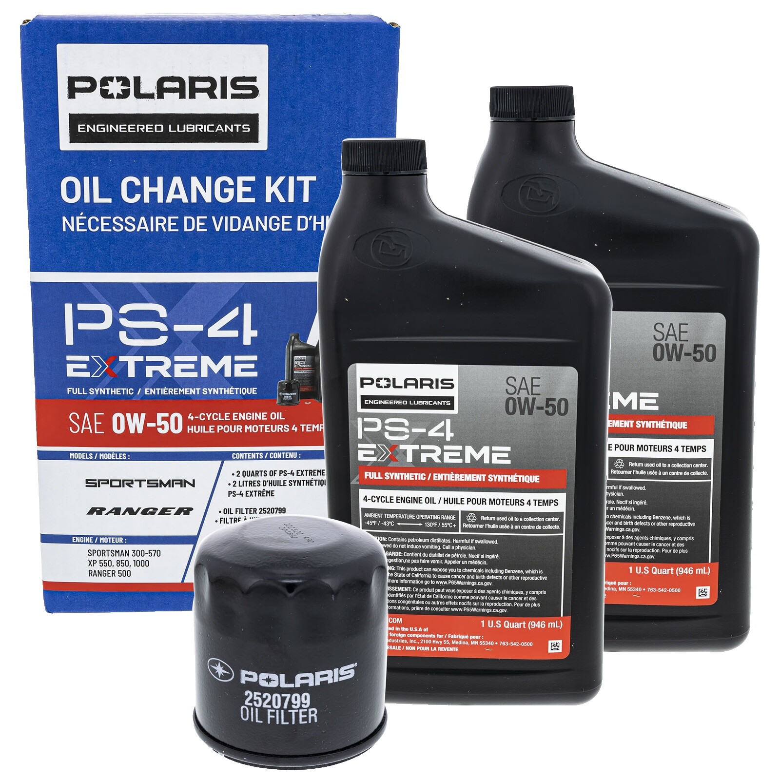 Polaris Oil Change Service Kit For Ace, Ranger, Sportsman 570 (2014-2023) - OEM Parts