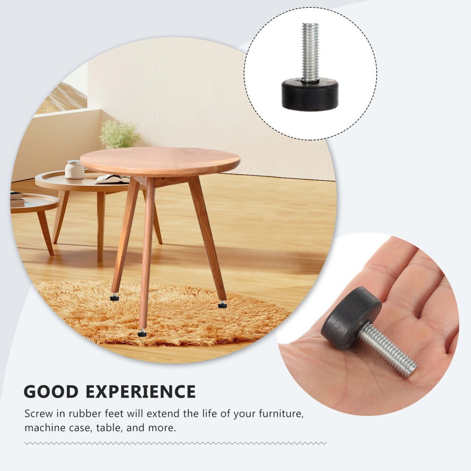 4pcs Rubber Feet Pad Screw In Rubber Feet Furniture Leg Bumpers Pads