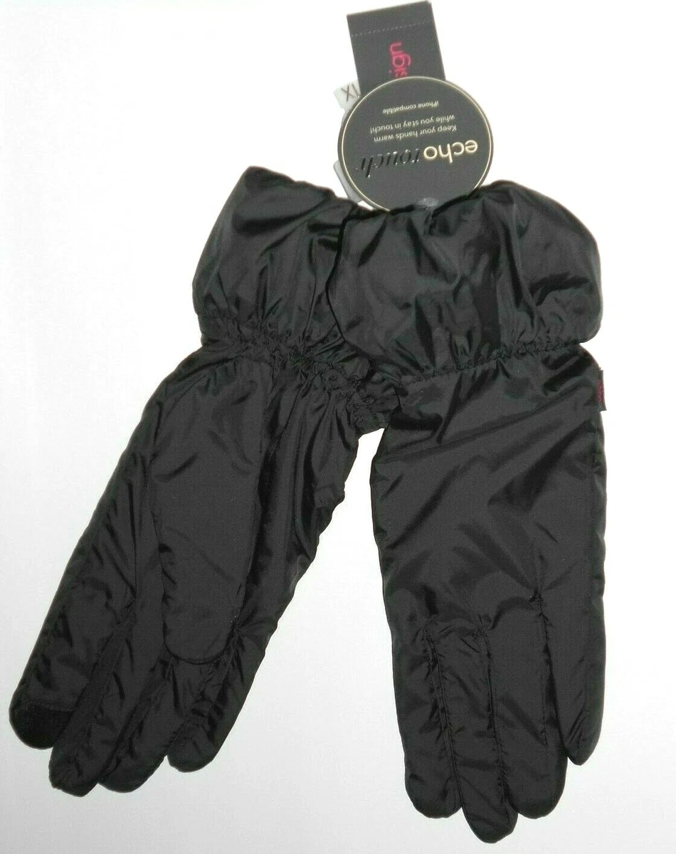 Echo Design women s Black texting Touch puffy winter Gloves size