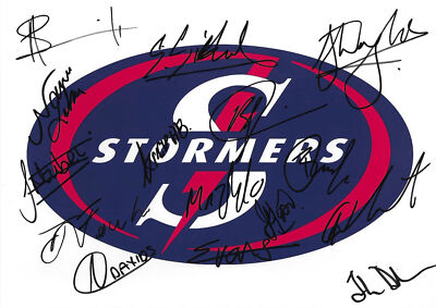 The DHL Stormers South Africa Rugby Signed Squad Sheet A4 Photo