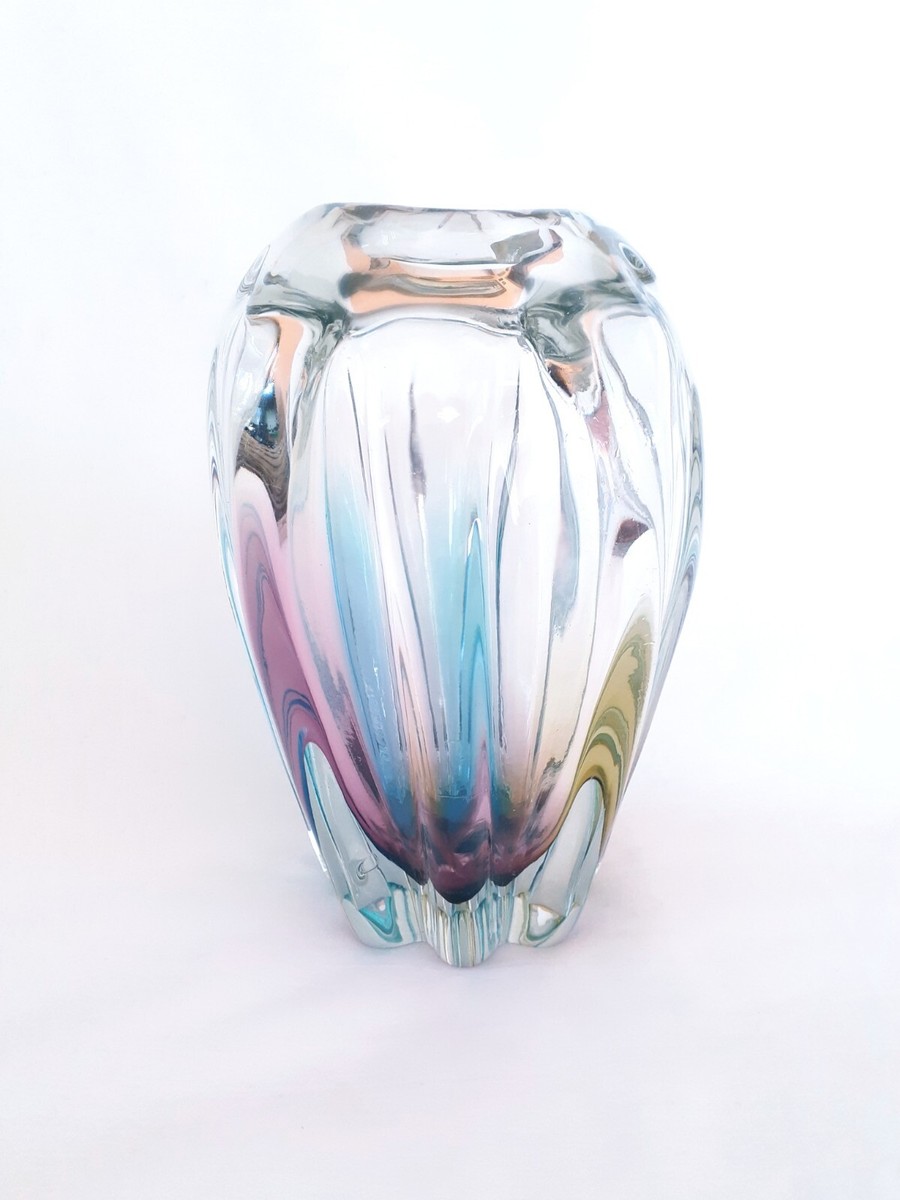Vintage Narumi Glass Japan heavy hand blown vase 