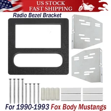 For 90-93 Fox Body Mustangs Radio Relocation Double Din Trim Bezel Bracket Kit