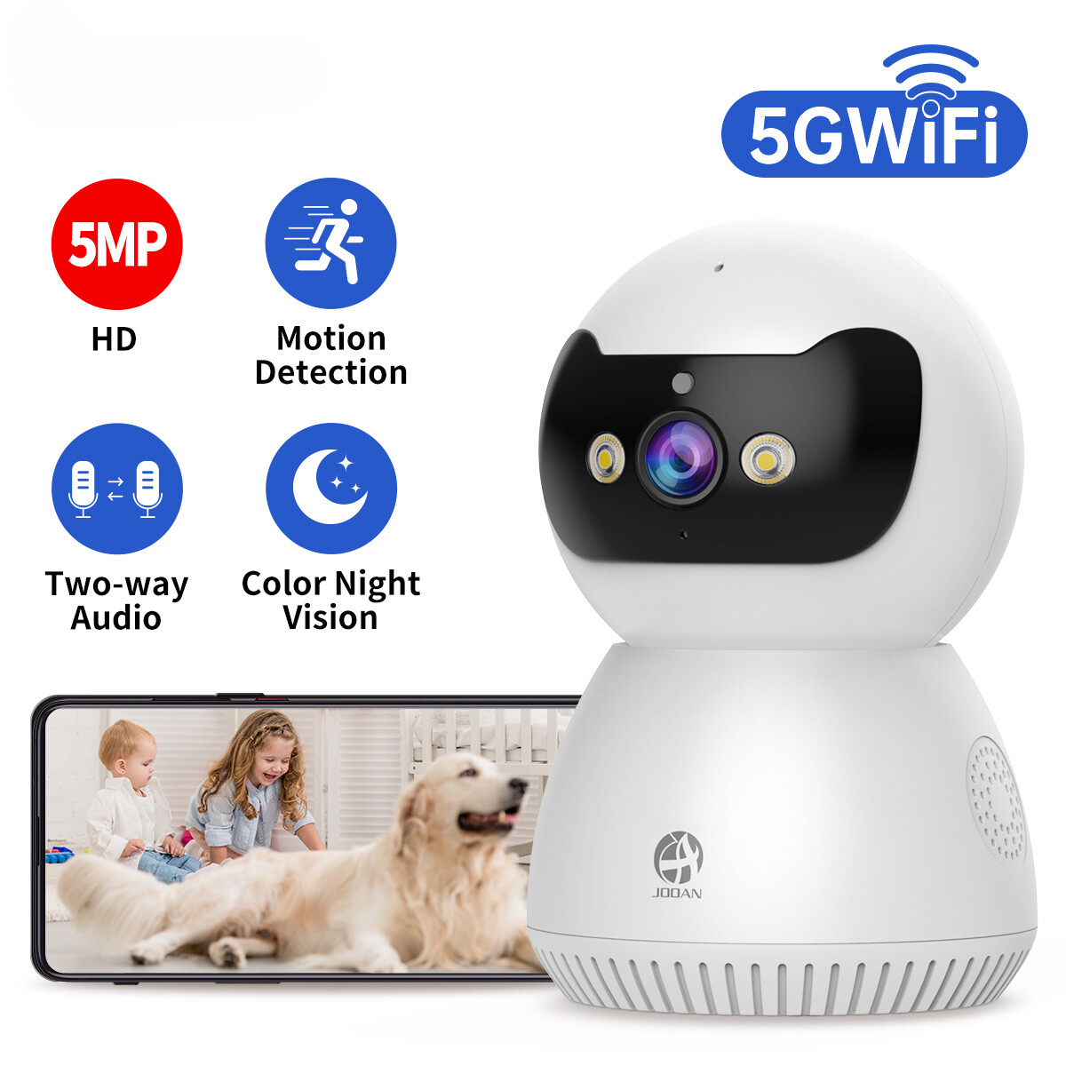 Smart Baby Monitor with Auto Tracking and Color Night Vision for Home Security-image
