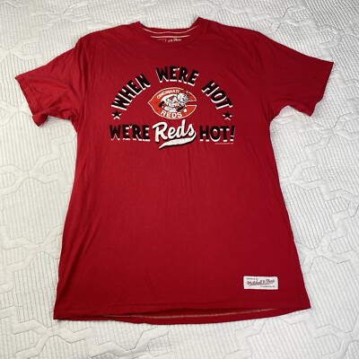 Mitchell Ness Cincinnati Reds Red T-Shirt Mens L When We're
