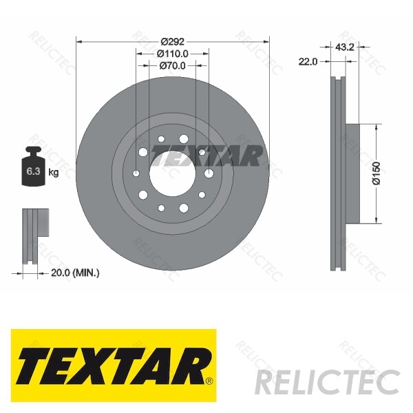 Textar 92145303 Brake Disc for sale online | eBay