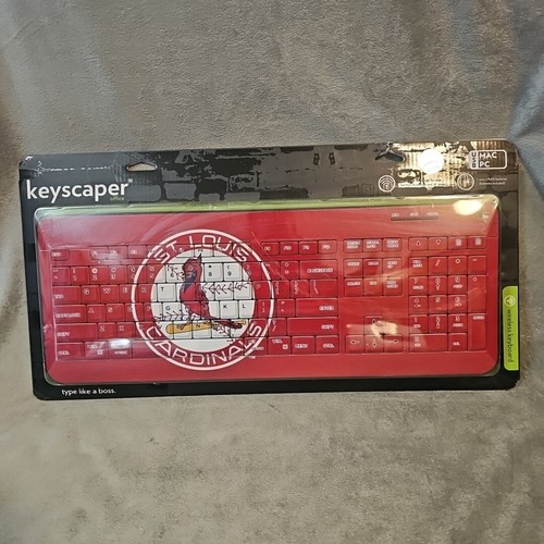 New St Louis Cardinals Keyscaper USB Wireless Keyboard MLB for PC or MAC