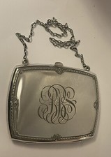 ART DECO R BLACKINTON STERLING SILVER CHATELAINE PURSE 4608 MONO 116G     