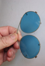 Antique wire rim OPC "fitover" Pat. Pend Sunglasses RARE BLUE
