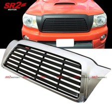 Chrome Jdm Style Abs Horizontal Front Hood Grill For 2005-2011 Toyota Tacoma