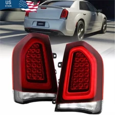 LED Tail Lights For 2015-2023 Chrysler 300 Black Trim LED Tail Light Brake Lamps