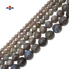 Natural Labradorite Smooth Round Beads 4mm 6mm 8mm 9mm 10mm 12mm 15.5" Strand