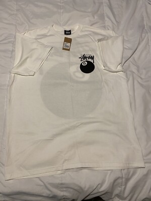Stüssy x Nike 8 Ball T-Shirt Size Large Mens White | eBay UK