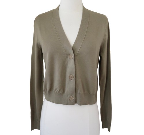 GIVENCHY cropped cardigan sweater XS wool silk