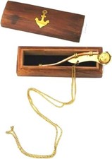 Nautical Mariner Boatswains Whistle Chain Bosun Pipe Nautical Collection With Wo