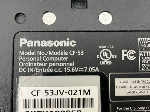 Panasonic Toughbook CF-53 i5-3320M 2.60GHz 8GB AS-IS - BIOS Locked! READ! #1872 - Picture 10 of 10