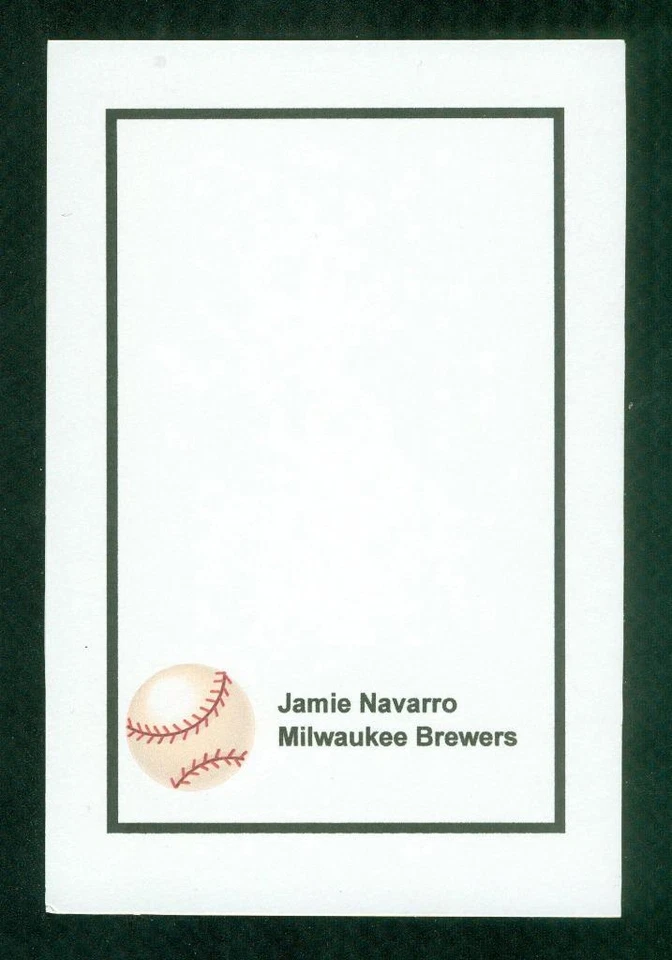 Tarjeta fotográfica #0561, 4" x 6", firmada-autografiada, Jaime Navarro, Milwaukee Brewers Foto 2 de 2