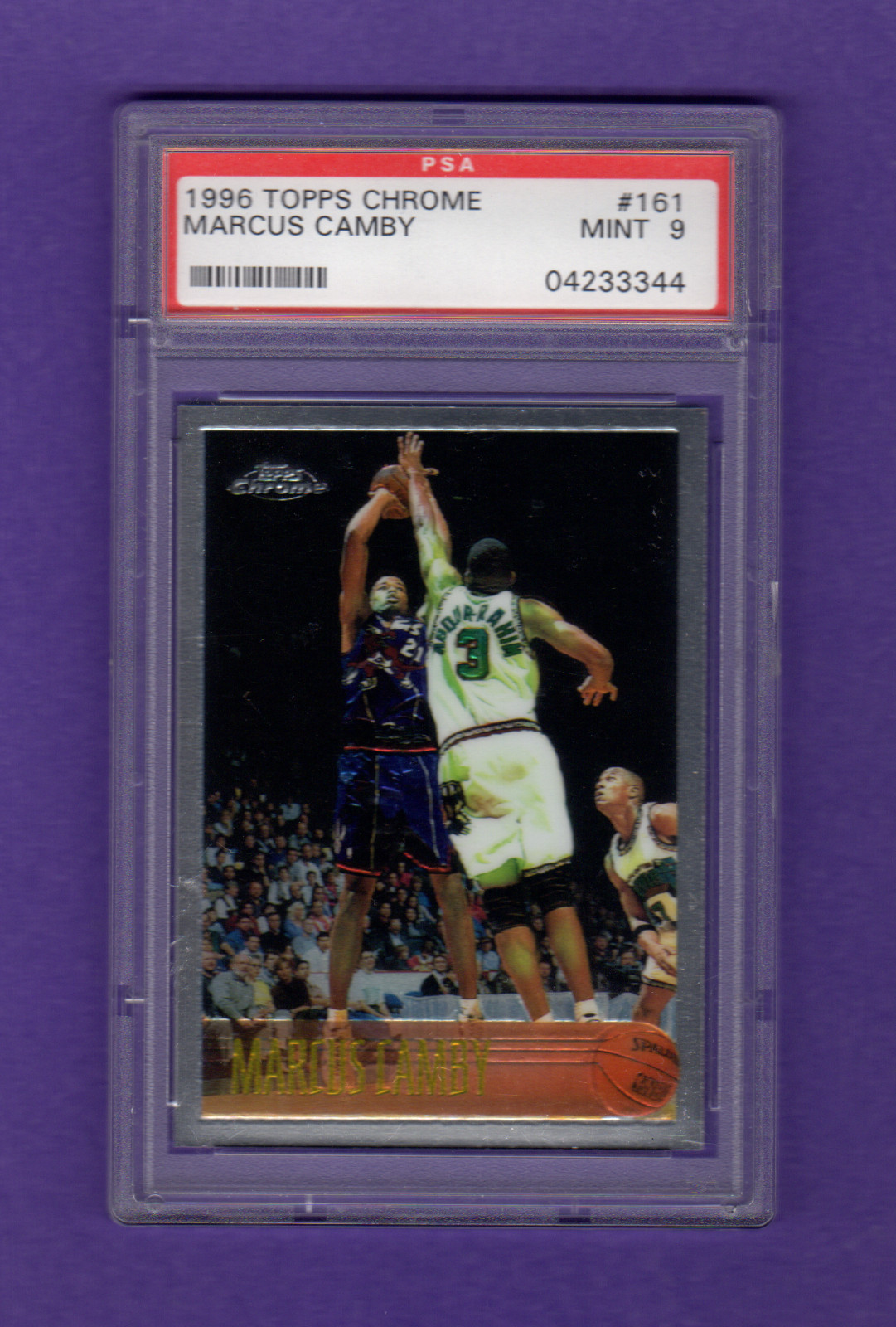 MARCUS CAMBY 1996-97 TOPPS CHROME ROOKIE RC # 161 PSA 9 MINT TORONTO RAPTORS