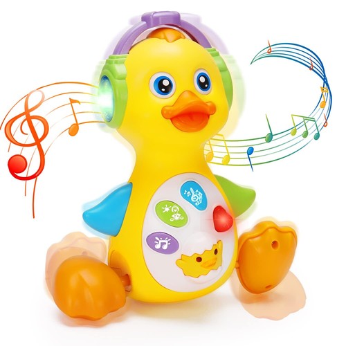 Baby Musical Duck Toy Dancing Crawling Tummy Time Light Up Infant Toys 0-3-6 ...