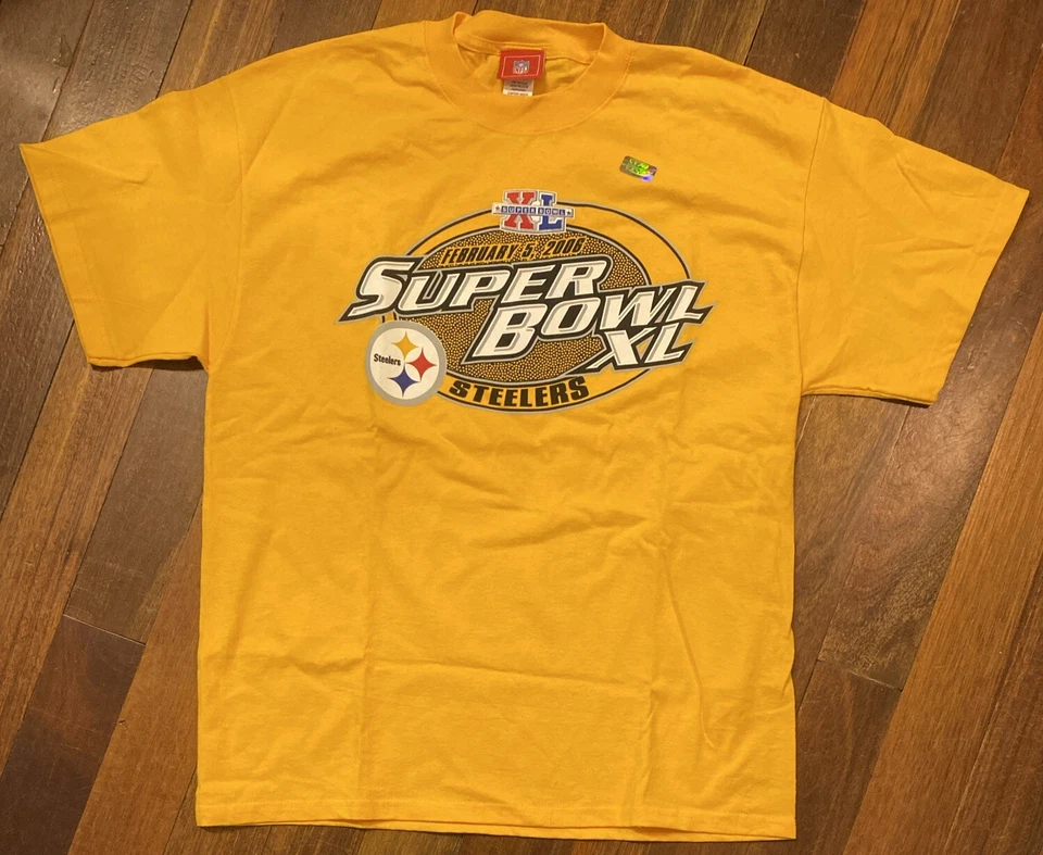 Camiseta NFL Super Bowl XL Talla 2006 LG Pittsburgh Steelers Nueva Con Etiquetas Auténtica Foto 2 de 4